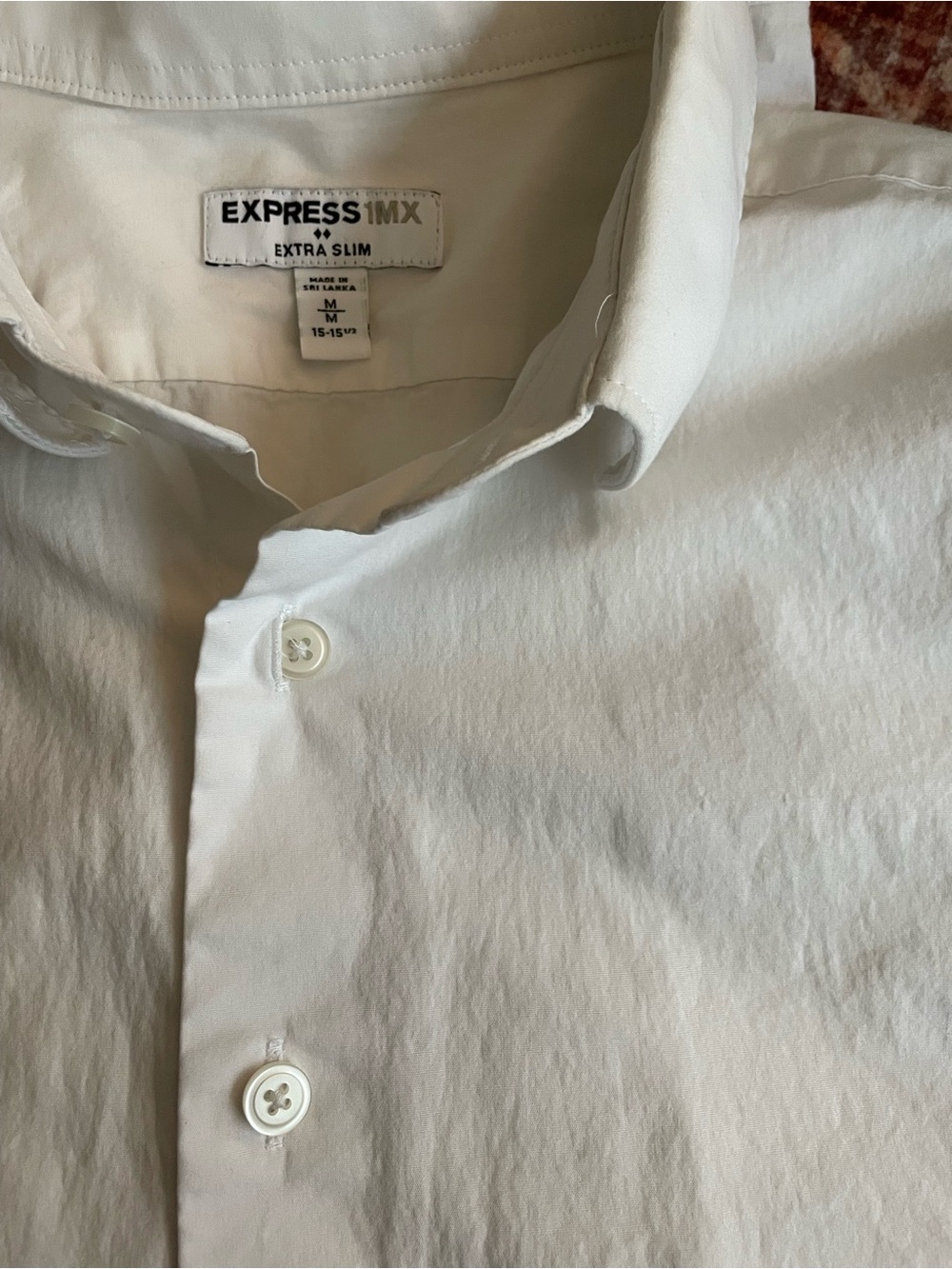 Express Men’s Medium Extra Slim White Dress Shirt